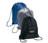 Cadeau promotionnel noir/bleu/gris met en sac le sac à dos de cordon de polyester