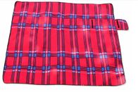 Matériel imperméable d'éponge de polyester de couverture de pique-nique de tapis extérieur rouge de camping