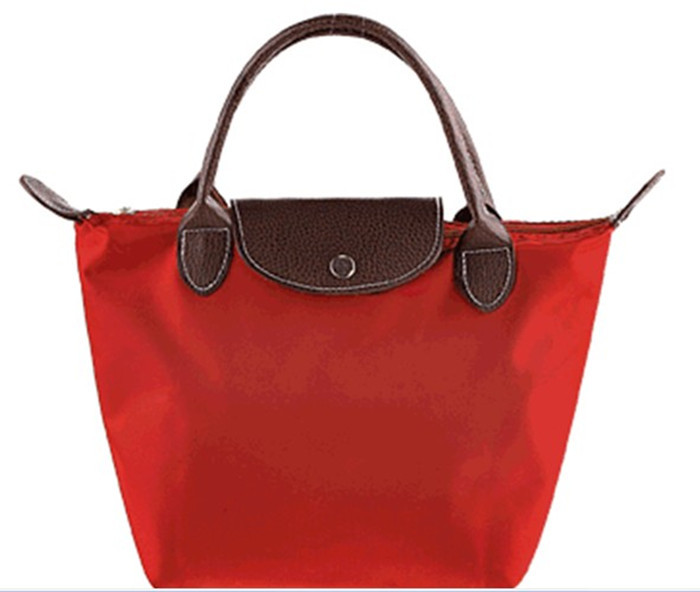 Sacs à main rouges pliables de polyester de sacs d'emballage de dames de mode promotionnels