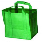 Sacs d'épicerie non tissés adaptés aux besoins du client de vert avec le logo imprimé par écran en soie